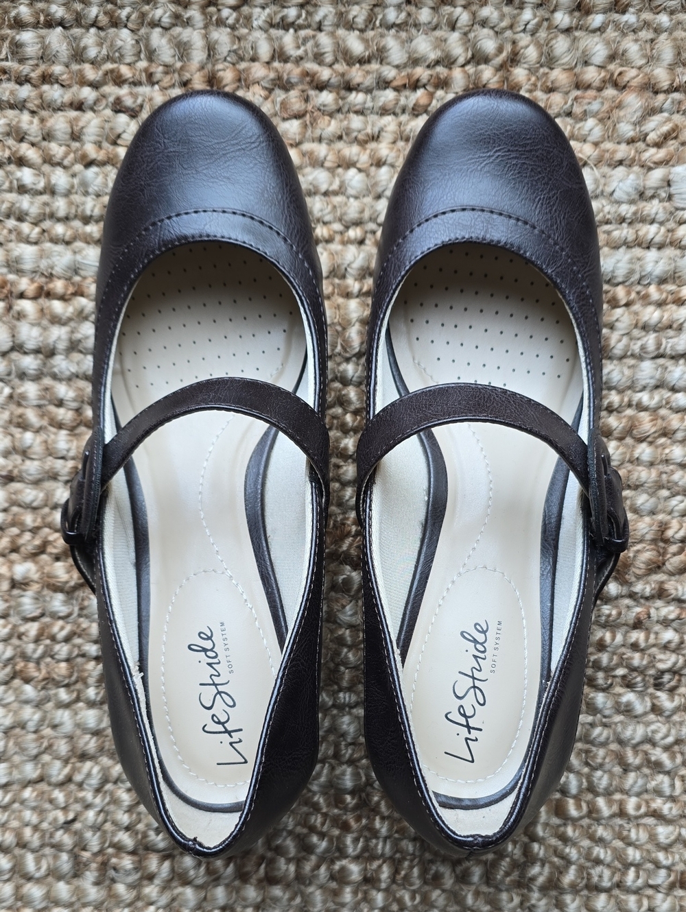 LifeStride Dark brown Mary Jane Block Heels 9W